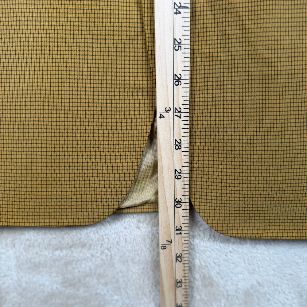Ermenegildo Zegna Soft 100% Silk Blazer Sport Coat Micro Check Mens 38R‎ Italy